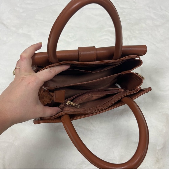 KRIS BELLA BROWN TOP HANDLE HANDBAG PURSE - Picture 8 of 10